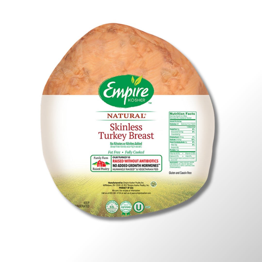 Cooked Turkey Breast - No Skin - Premium Kosher Product, Perfect for Family Meals for Everyday Cooking