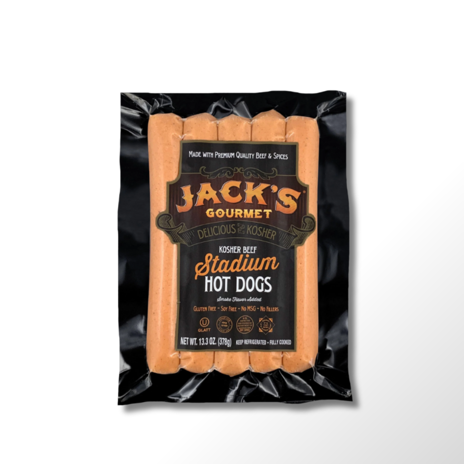 Jacks Stadium Beef Hot Dogs - Certified Kosher Product, Perfect for Kosher Households for Everyday Cooking