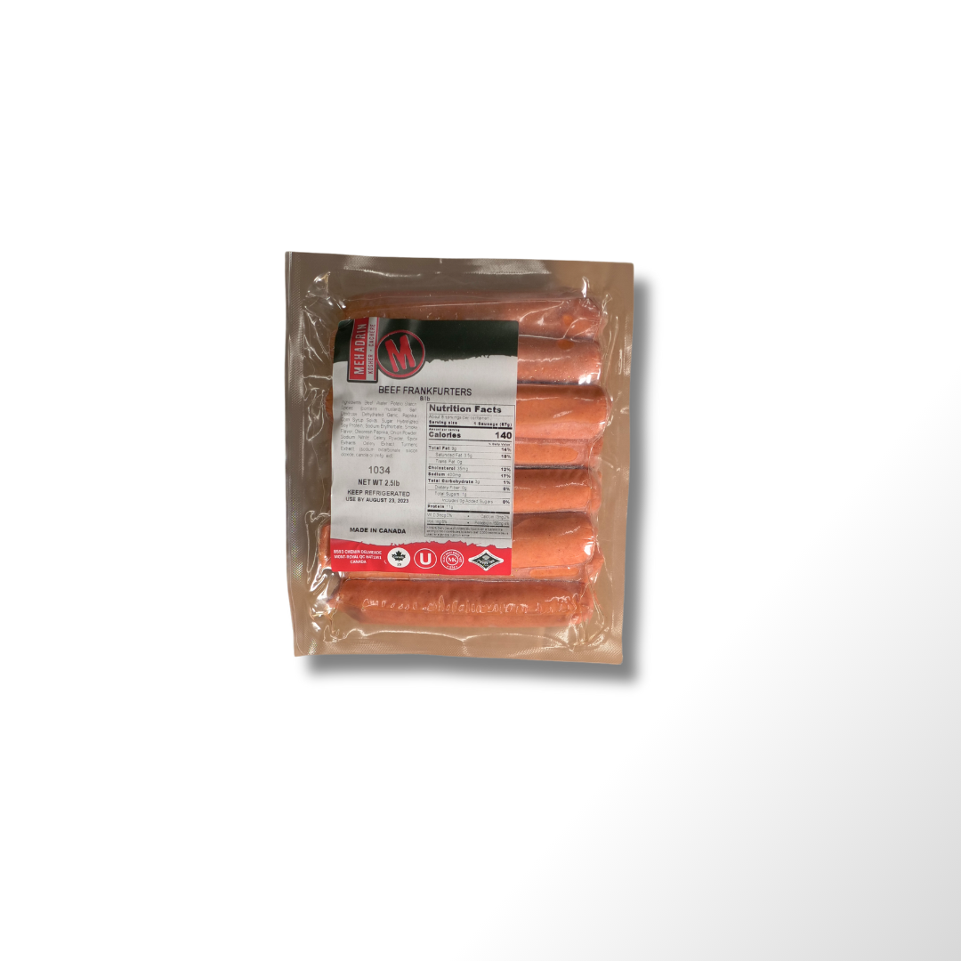 Case of Beef Hot Dogs - (6 to the lb) - 60pcs