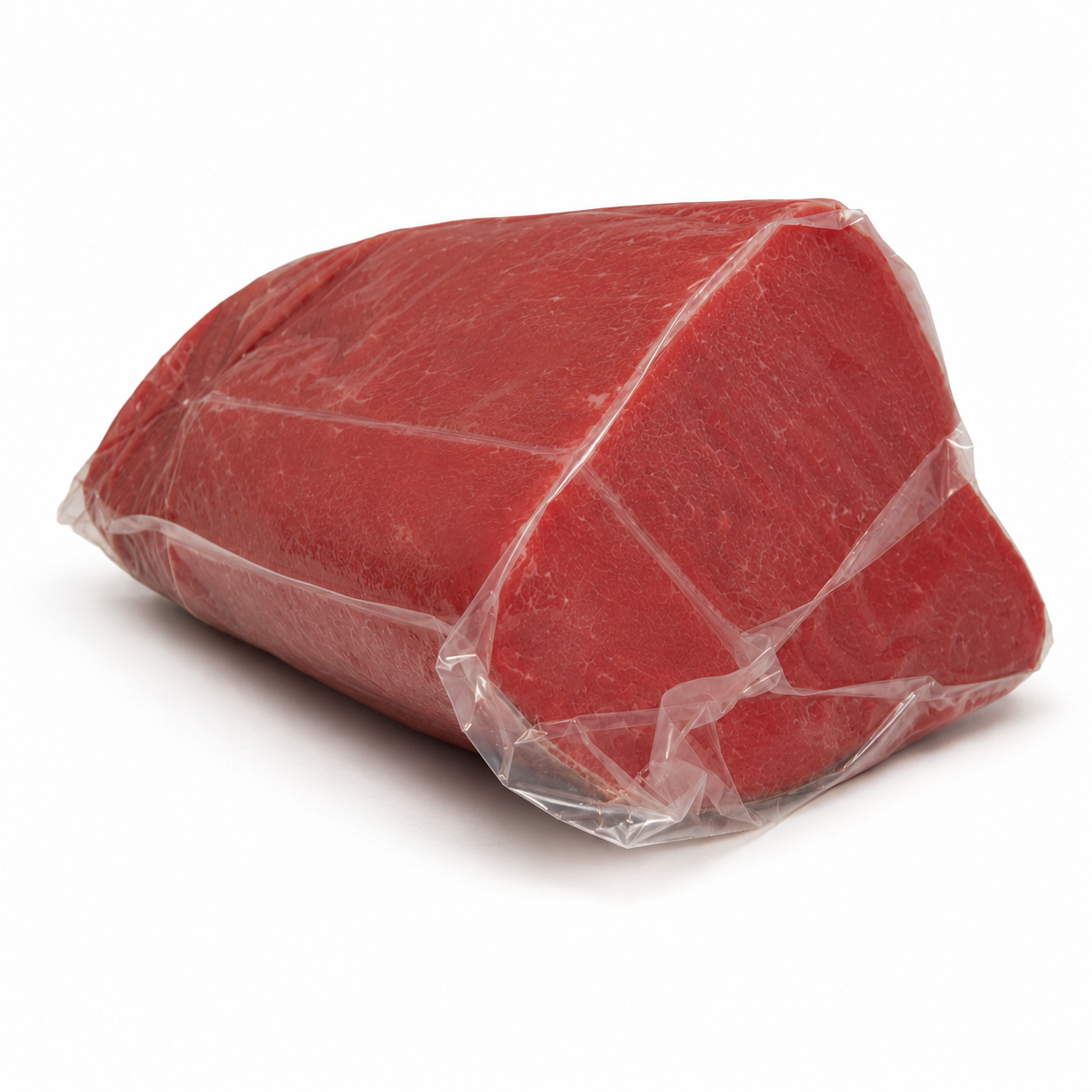 Raw tuna loin on a white background