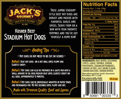 Jacks Stadium Beef Hot Dogs