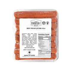 Beef Hot Dogs - 10 Pc Per lb - 100pcs