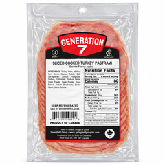 Generation 7 Sliced Cooked Turkey Pastrami | 12 x 6oz packs